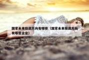 国家未来投资方向有哪些（国家未来投资方向有哪些企业）