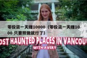 零投资一天赚10000（零投资一天赚1000 只要照做就行了）