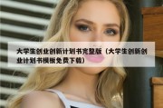 大学生创业创新计划书完整版（大学生创新创业计划书模板免费下载）