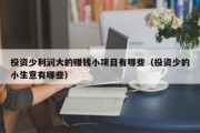 投资少利润大的赚钱小项目有哪些（投资少的小生意有哪些）