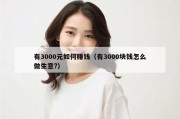 有3000元如何赚钱（有3000块钱怎么做生意?）