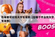 在哪里可以找大学生家教（在哪个平台找大学生家教）
