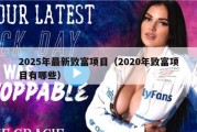 2025年最新致富项目（2020年致富项目有哪些）