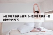 小程序开发收费价目表（小程序开发费用一览表jeb华网天下）