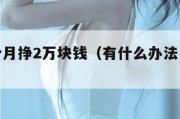 如何一个月挣2万块钱（有什么办法一个月挣2万?）