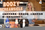 小程序开发费用一览表含价格（小程序开发费用一览表5h8华网天下）