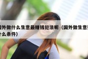 国外做什么生意最赚钱犯法呢（国外做生意要什么条件）