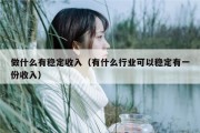 做什么有稳定收入（有什么行业可以稳定有一份收入）