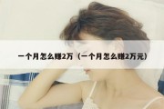 一个月怎么赚2万（一个月怎么赚2万元）