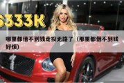 哪里都借不到钱走投无路了（那里都借不到钱好烦）