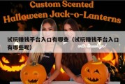 试玩赚钱平台入口有哪些（试玩赚钱平台入口有哪些呢）