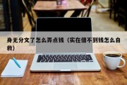 身无分文了怎么弄点钱（实在借不到钱怎么自救）
