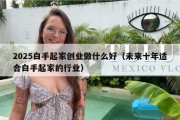 2025白手起家创业做什么好（未来十年适合白手起家的行业）
