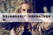 致富小机械在家加工厂（家庭机械加工致富项目）