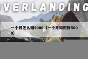 一个月怎么赚5000（一个月如何挣5000）