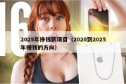 2025年挣钱新项目（2020到2025年赚钱的方向）