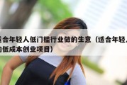 适合年轻人低门槛行业做的生意（适合年轻人的低成本创业项目）