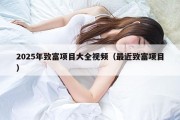 2025年致富项目大全视频（最近致富项目）