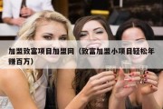 加盟致富项目加盟网（致富加盟小项目轻松年赚百万）