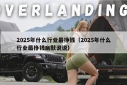 2025年什么行业最挣钱（2025年什么行业最挣钱幽默说说）