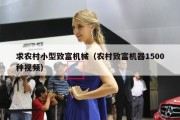 求农村小型致富机械（农村致富机器1500种视频）