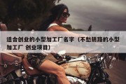 适合创业的小型加工厂名字（不愁销路的小型加工厂 创业项目）