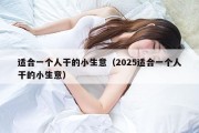 适合一个人干的小生意（2025适合一个人干的小生意）
