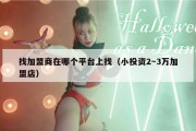 找加盟商在哪个平台上找（小投资2～3万加盟店）