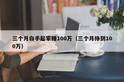 三个月白手起家赚100万（三个月挣到100万）