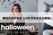 赚钱方法学生党（14岁学生党怎么赚钱）