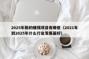 2025年新的赚钱项目有哪些（2021年到2025年什么行业发展最好）