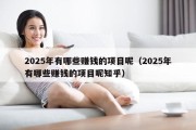 2025年有哪些赚钱的项目呢（2025年有哪些赚钱的项目呢知乎）