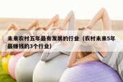 未来农村五年最有发展的行业（农村未来5年最赚钱的3个行业）