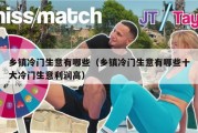 乡镇冷门生意有哪些（乡镇冷门生意有哪些十大冷门生意利润高）