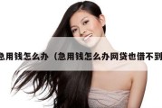 急用钱怎么办（急用钱怎么办网贷也借不到）