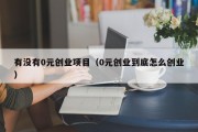 有没有0元创业项目（0元创业到底怎么创业）
