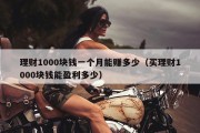 理财1000块钱一个月能赚多少（买理财1000块钱能盈利多少）