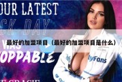 最好的加盟项目（最好的加盟项目是什么）